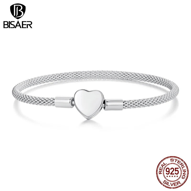 Pulseira Básica Coração BISAER – Prata Esterlina 925