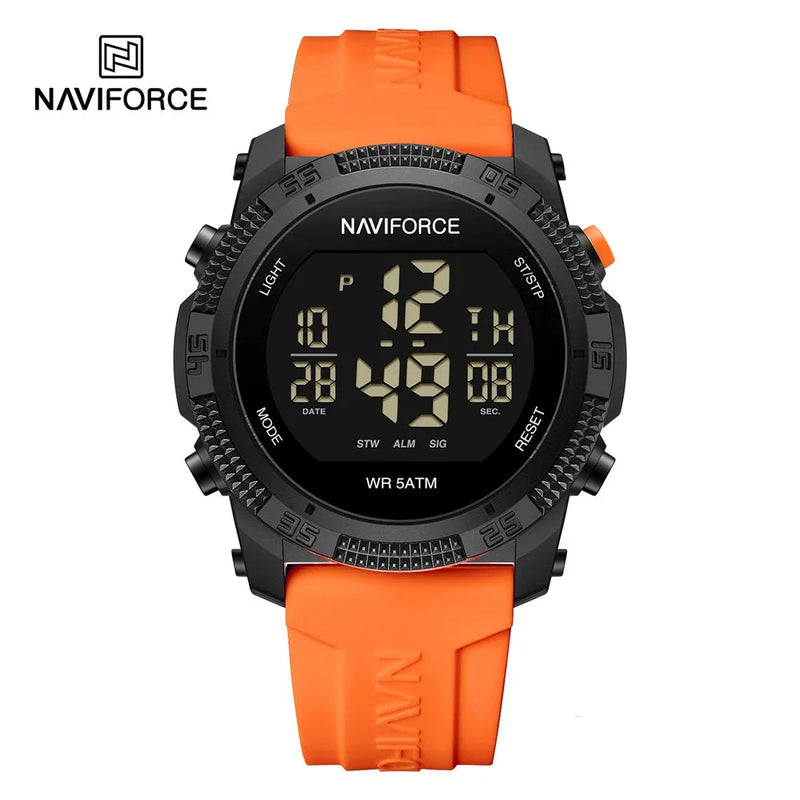 RELOGIO DIGITAL MASCULINO COM PULSEIRA DE BORRACHA NAVIFORCE