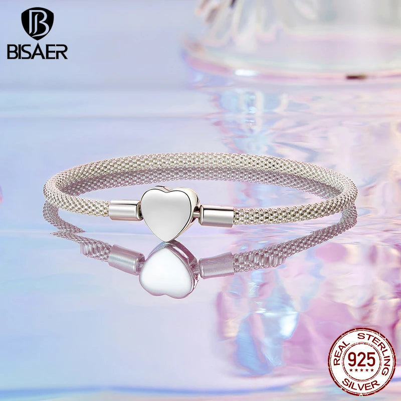 Pulseira Básica Coração BISAER – Prata Esterlina 925