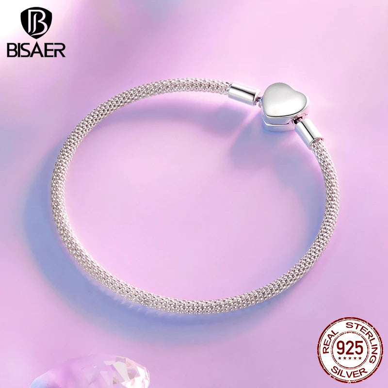 Pulseira Básica Coração BISAER – Prata Esterlina 925