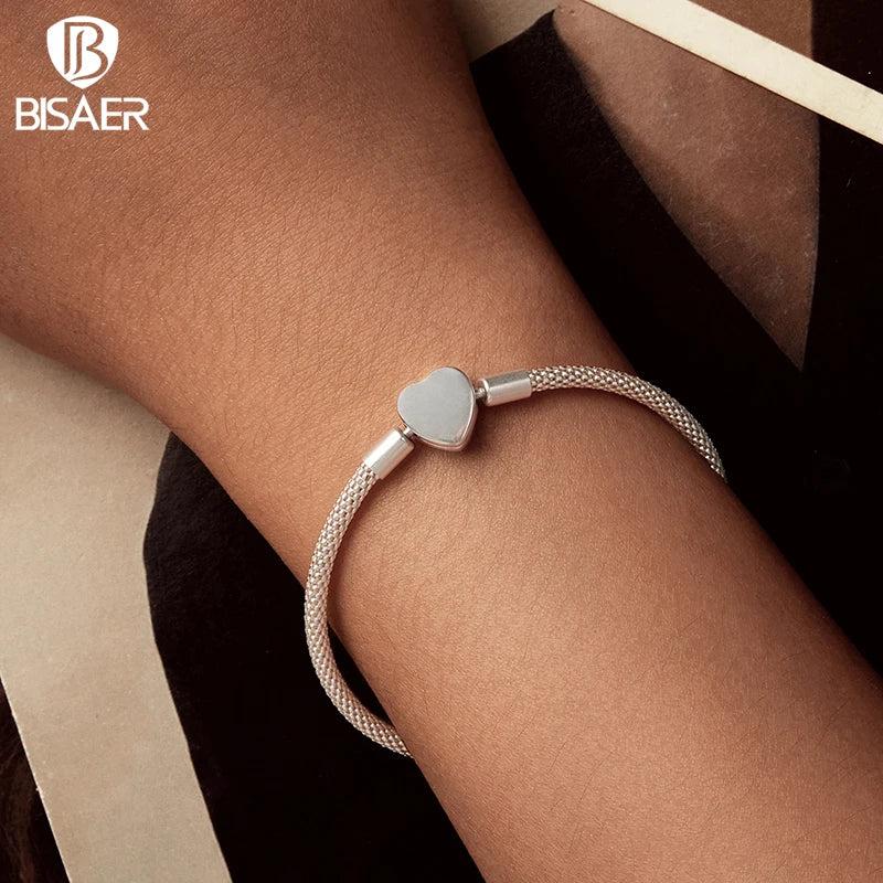Pulseira Básica Coração BISAER – Prata Esterlina 925
